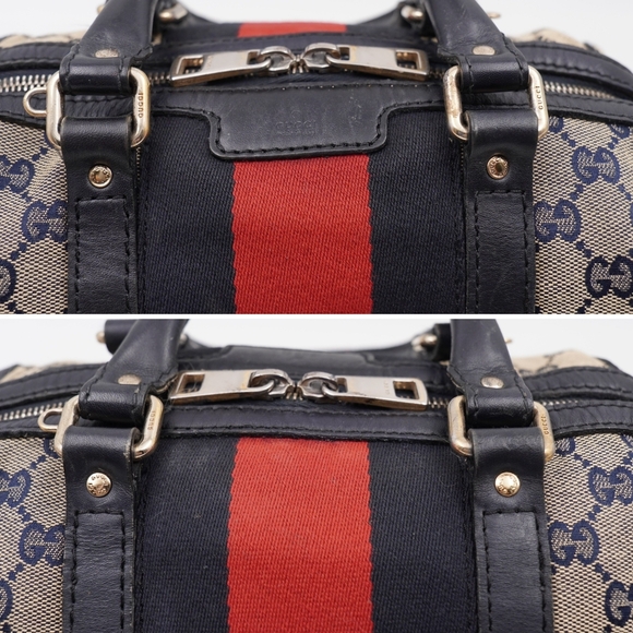 ❌️❌️SOLD❌️❌️BV18 💖 GUCCI Monogram Vintage Web mini Boston - Picture 6 of 15
